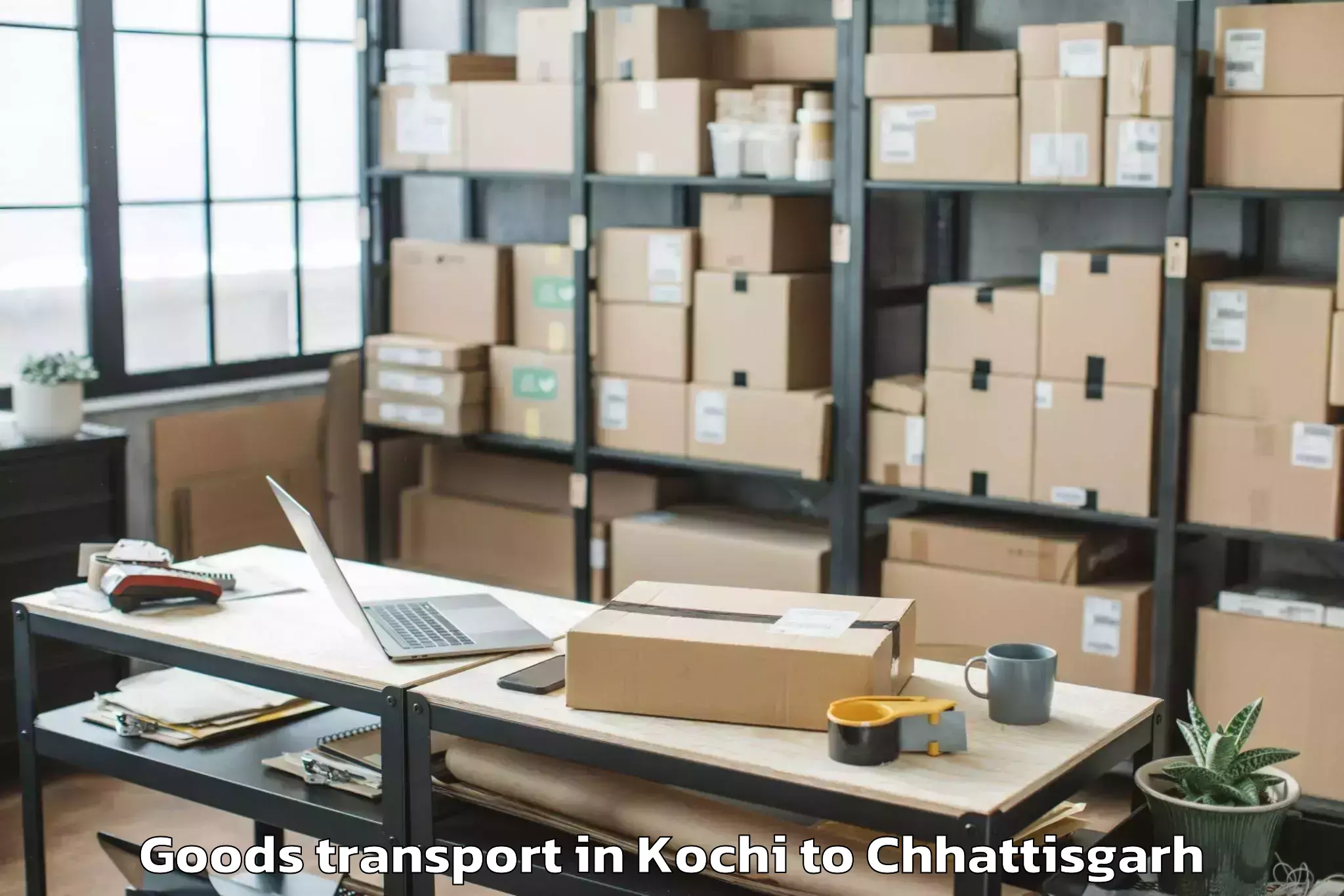 Efficient Kochi to Jashpurnagar Goods Transport